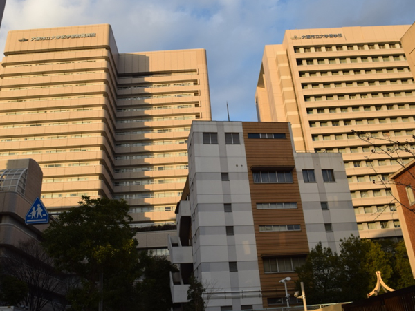 The OCU Faculty (Right) and OCU Hospital (Left), seen from our dorm